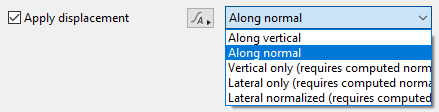 Apply displacement options