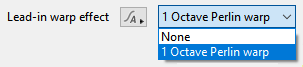 Lead-in warp effect options.