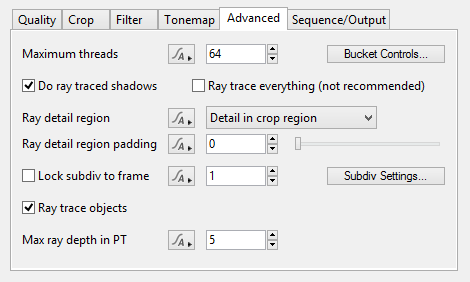 Render - Advanced Tab in Terragen 4