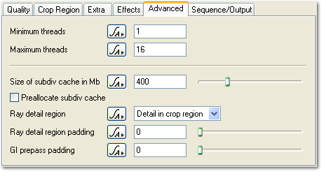 Render - Advanced Tab