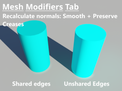 Normals recalculated with Smooth + Preserve creases.