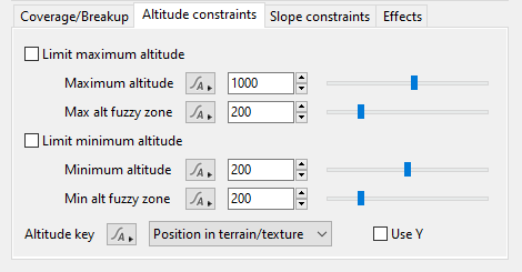Altitude Constraints Tab