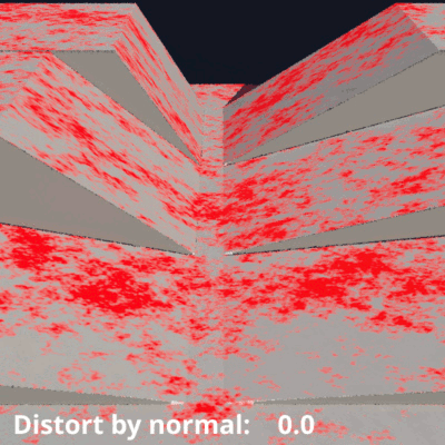 Distort by normal along X axis of power fractal.