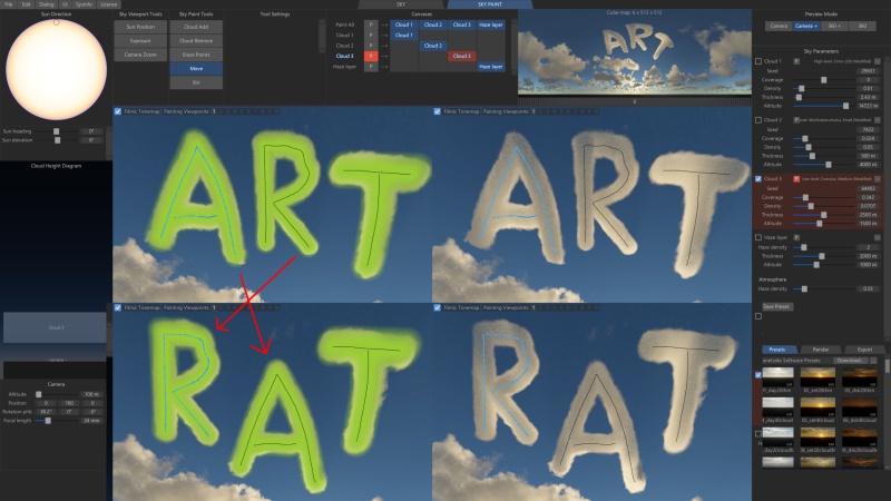 With the Move tool you can rearrange brush stroke curves. Here the Cloud Add curves have been moved.