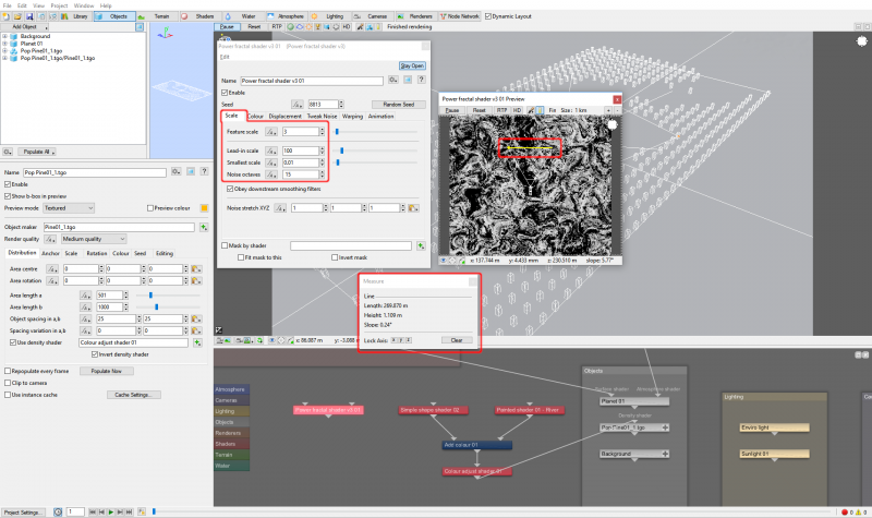 Adjust the size of the fractal noise pattern via the Scale tab settings.