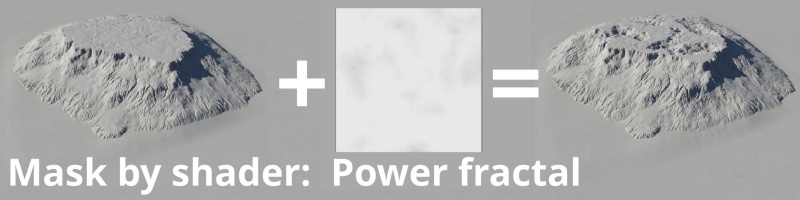 Heightfield masked by Power fractal.