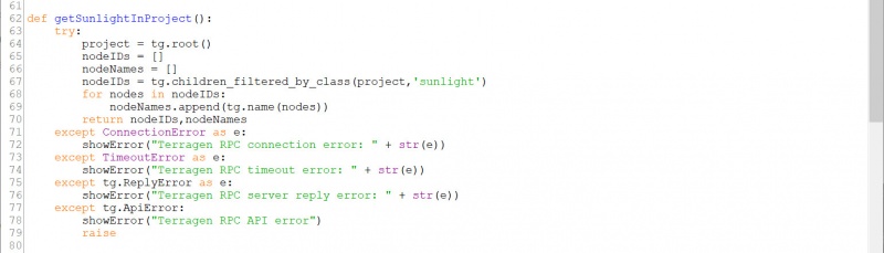 The getSunlightInProject() function.
