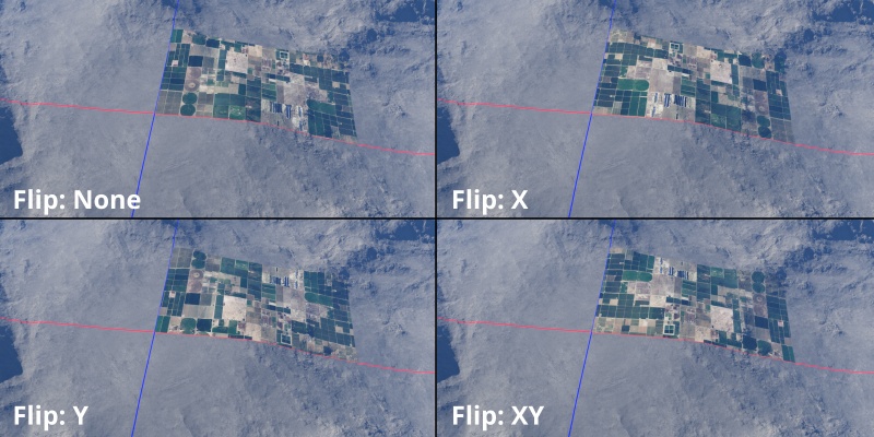 Image flipped along the X and Y directions.