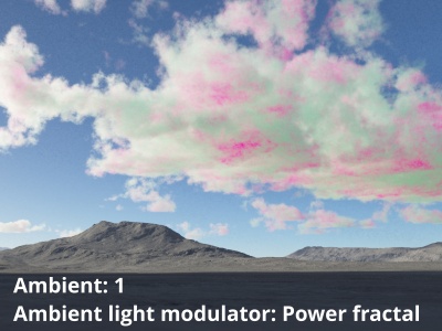 Ambient modulated by Power fractal shader. Other project lights on.