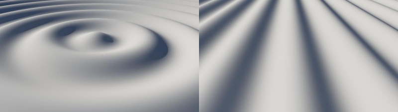 Constant scalar value set to 0.5, which results in fewer rings and rows.